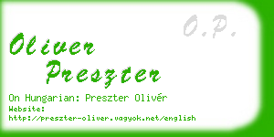 oliver preszter business card